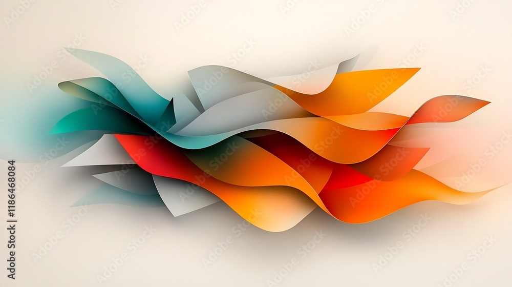 Poster mesmerizing abstract background with dynamic iridescent geometric forms shimmering prismatic texture