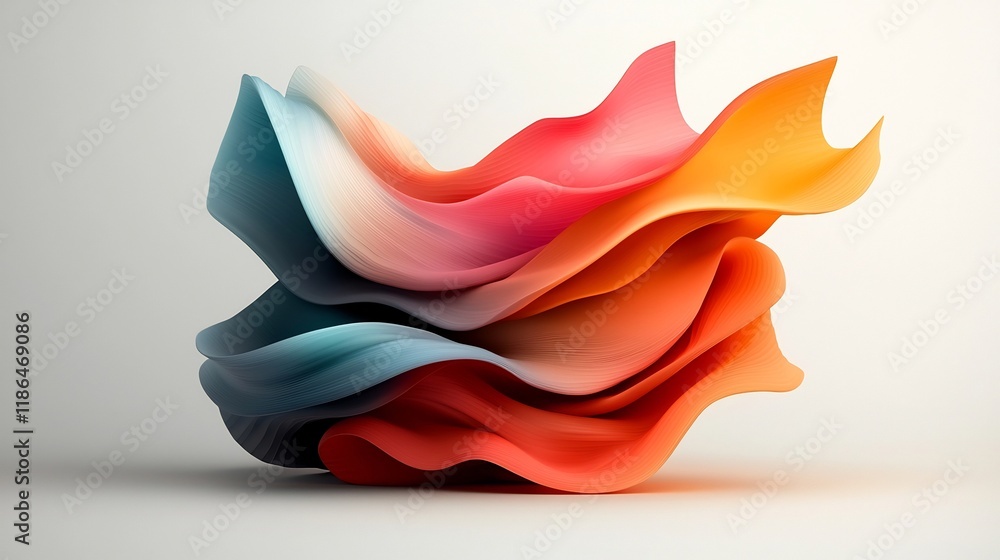 Poster captivating abstract background design featuring iridescent wavy shapes with fluid movement and intr