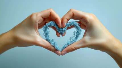  A pair of female hands forming a heart shape against a plain white background,