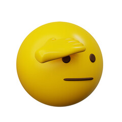 3d Emoticon Salute Face Yellow Ball Emoticon Emoji or Smiley