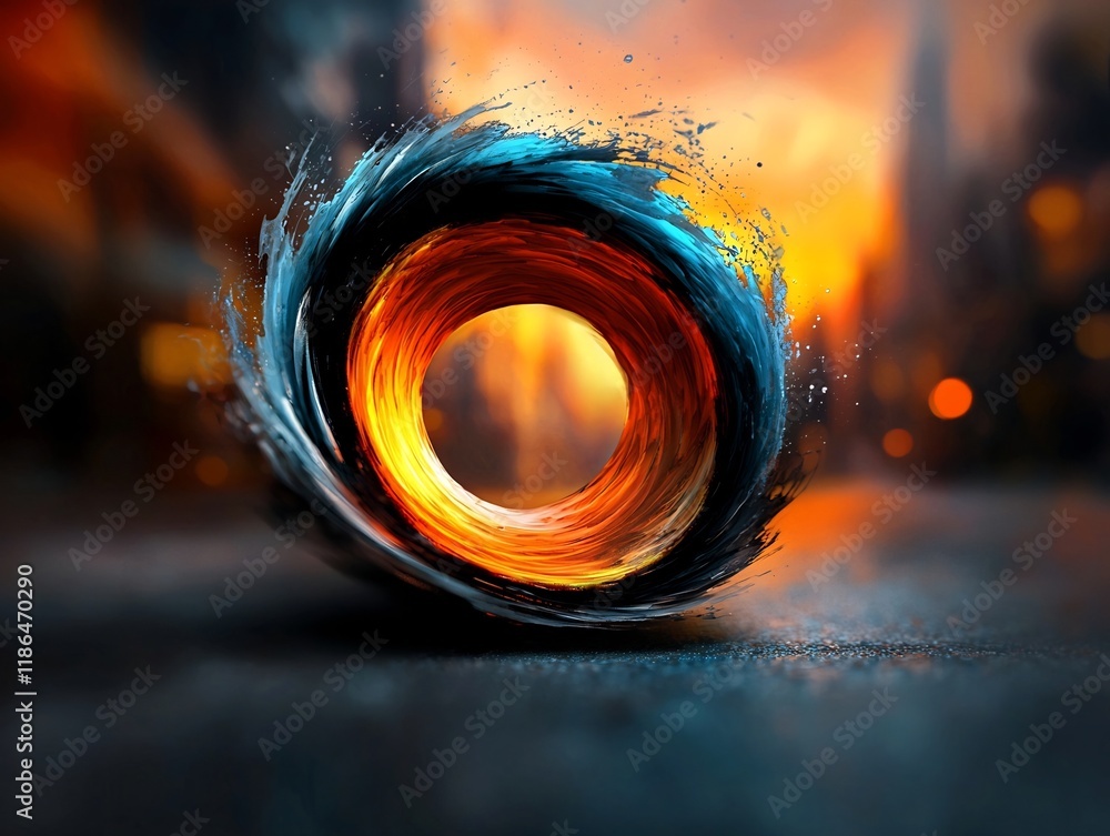 Poster mesmerizing iridescent swirls and pulsing shapes flow and pulse in a dimly lit retrofuturistic cyber