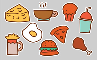 hand drawn delicious food