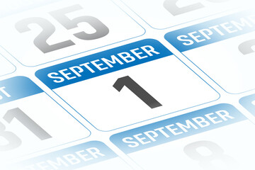 1 September calendar day vector illustration