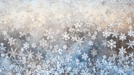 Frosted Window with Snowflakes