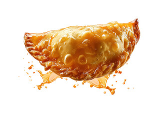Delicious Isolated Curry Puff with Crispy Golden Crust and Savory Filling, Perfect for Culinary Use