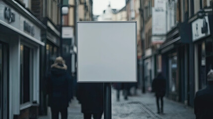 Coffee Shop Street Signboard Blank Mockup, Ready for Logo or Branding Design, Featuring a Minimalist and Urban Aesthetic, Perfect for Cafés, Restaurants, and Business Advertising Projects