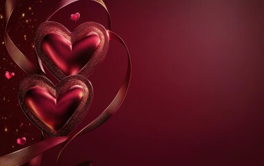 Saint Valentines Day maroon background
