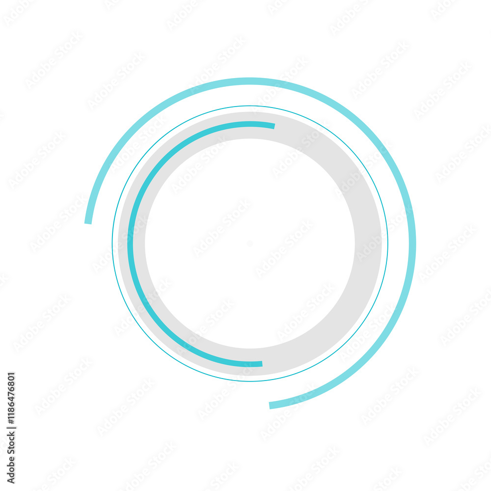 Poster circle hud digital technology style line and element on transparent background