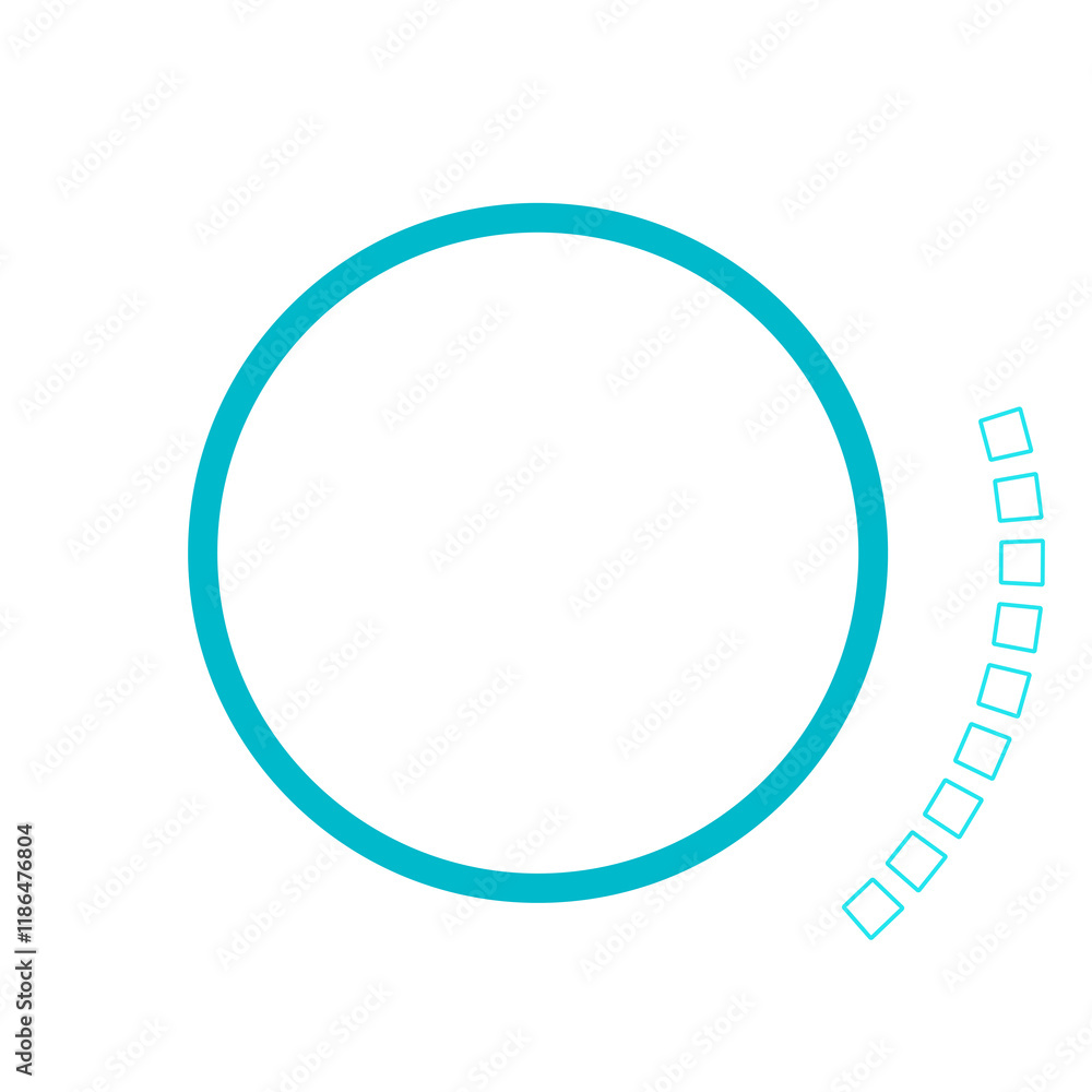 Wall mural Circle HUD Digital technology style line and element on transparent background