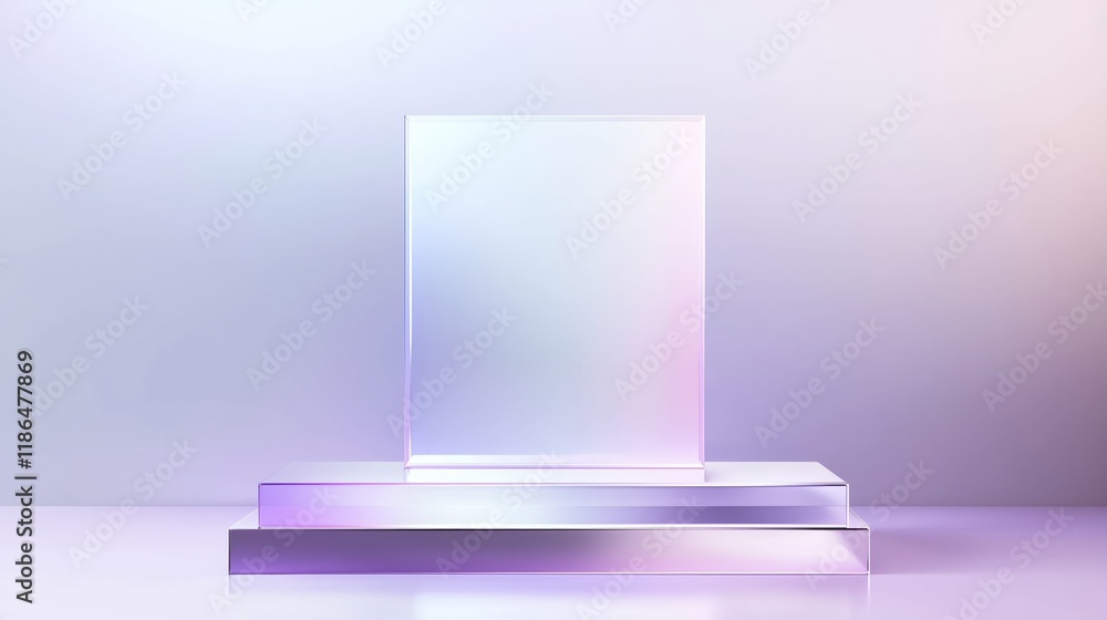 Poster Sleek 3D Podium Display with Ample Empty Space for Product Presentation