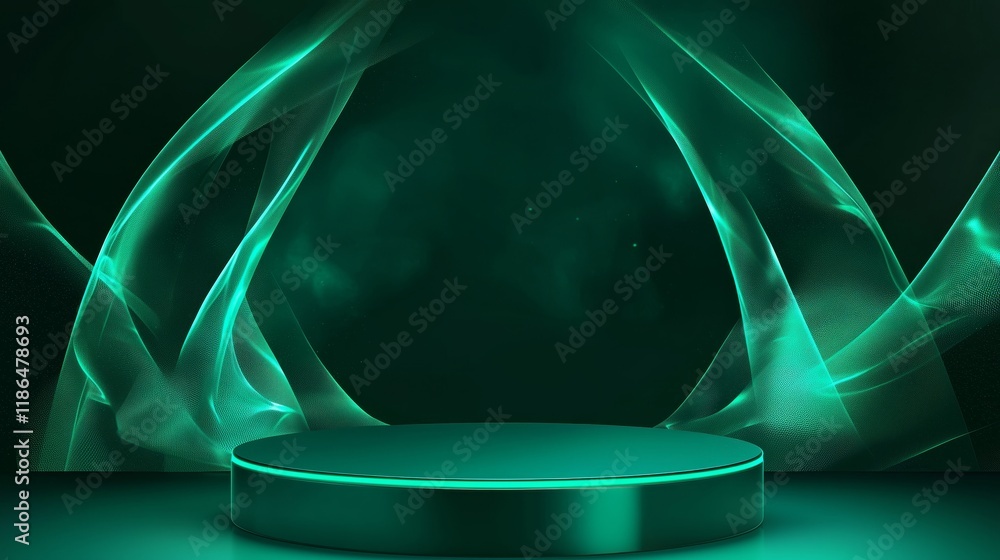 Poster elegant 3d podium with empty space on top for presentations and displays