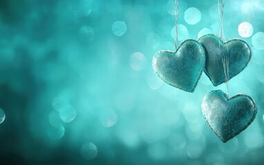 Fototapeta premium Saint Valentines Day teal background