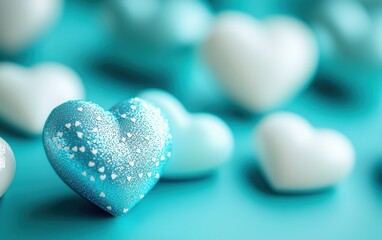 Saint Valentines Day turquoise background