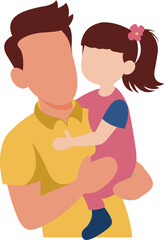 Father And Children Illustration