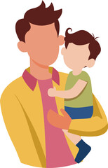 Father And Children Illustration