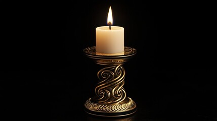Luxury Candle Holder on Black Background