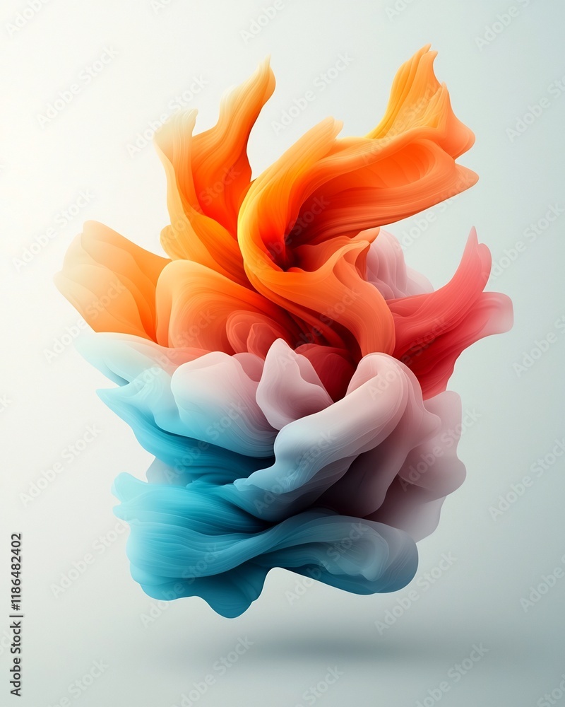 Poster mesmerizing abstract pattern with flowing iridescent contours bathed in a captivating spectral glow 