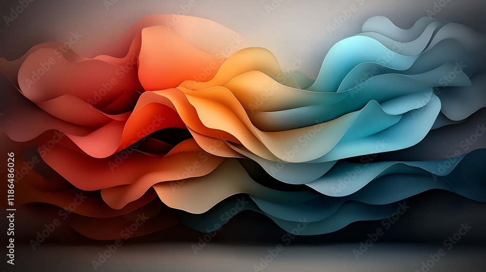 Poster mesmerizing cosmic undulations a vibrant iridescent digital painting featuring a hypnotic kaleidosco