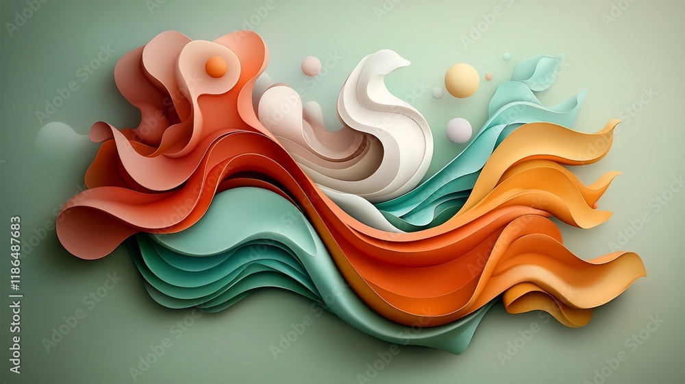 Aufkleber mesmerizing cosmic dreamscape with vibrant flowing abstract shapes and kaleidoscopic pattern surreal