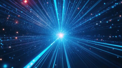 Fototapeta premium Vector Abstract science futuristic energy technology concept Digital image of light rays stripes lines with blue light background