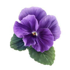 Violet Flower on Clean transparent background with Isolated Detail Highlighting Sweet Nature and Freshness