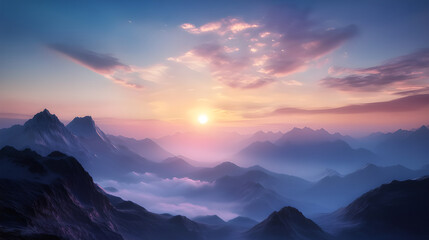 sunrise in the mountains