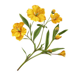 Beautiful Yellow Wallflower on Isolated Clean transparent background Suitable for Various Artistic and Design Projects