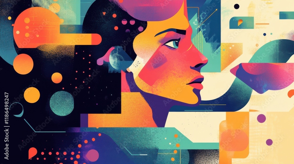 Aufkleber analyze how data analytics can guide branding strategies. illustration