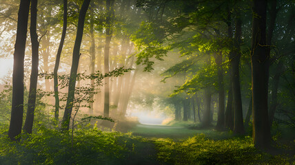 Obraz premium sunrise in the forest