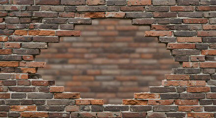 An expansive gap in the brick wall, accompanied by a clipping path. This serves as a representation of brick texture.