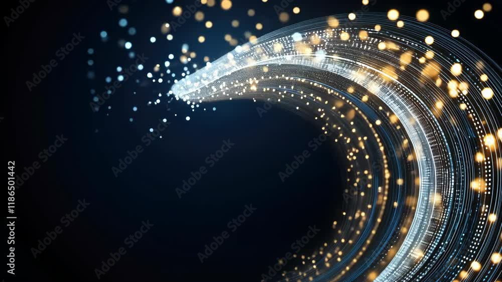 Poster swirling lights create beautiful patterns and shapes, captivating viewers with vibrant colors agains