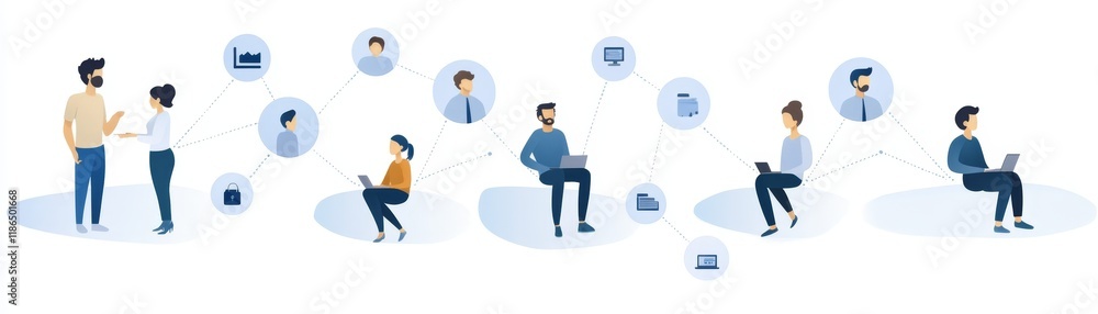 Poster connecting through devices, exploring the digital realm of communication and human interaction in th