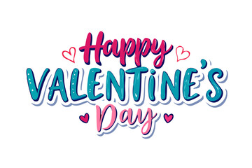 Happy Valentine’s Day Typography Design Vector Art Illustration – Romantic, Elegant, and Festive