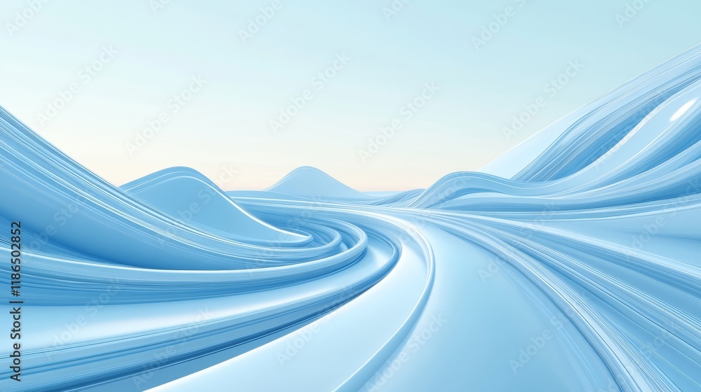 Poster dynamic blue abstract background with flowing curve, ideal for modern tech and design projects