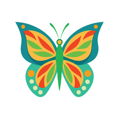 Colorful Butterfly Vector Illustration - Vibrant Abstract Design with Creative Decorative Patterns