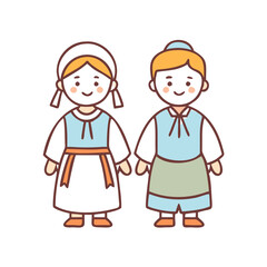 children in traditional dress vector icon, eid al-fitr vector illustration - simple illustration of children in traditional dress perfect for logos, and eid al-fitr-themed designs.