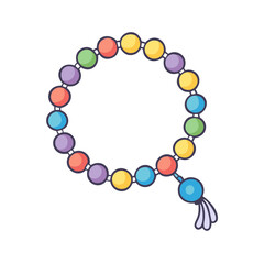 colorful prayer beads vector icon, eid al-fitr vector illustration - simple illustration of colorful prayer beads perfect for logos, and eid al-fitr-themed designs.