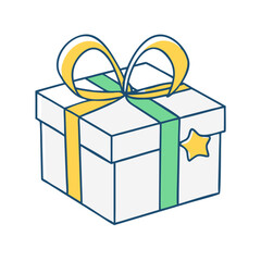 eid gift box with ribbon vector icon, eid al-fitr vector illustration - simple illustration of eid gift box with ribbon perfect for logos, and eid al-fitr-themed designs.