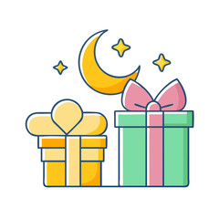 eid gifts vector icon, eid al-fitr vector illustration - simple illustration of eid gifts perfect for logos, and eid al-fitr-themed designs.