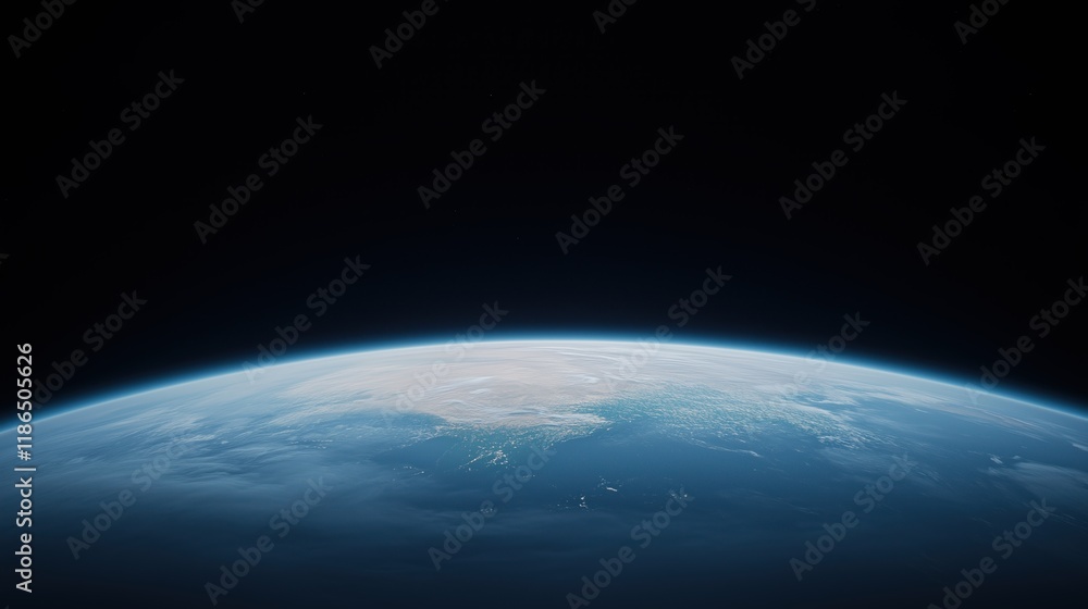 Poster holographic display of earth rotating with real-time data in space view, technology and innovation i