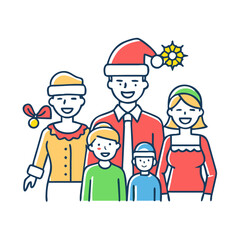 family dressed in festive attire vector icon, eid al-fitr vector illustration - simple illustration of family dressed in festive attire perfect for logos, and eid al-fitr-themed designs.
