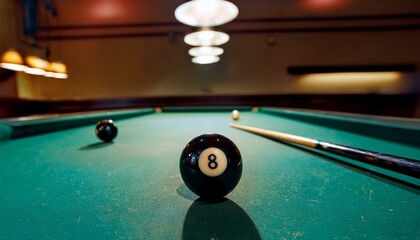 Enjoy the sound of the cue ball striking the 8 ball, sending it into motion.  