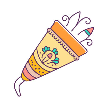 henna cone vector icon, eid al-fitr vector illustration - simple illustration of henna cone perfect for logos, and eid al-fitr-themed designs.