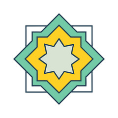 islamic star motif vector icon, eid al-fitr vector illustration - simple illustration of islamic star motif perfect for logos, and eid al-fitr-themed designs.