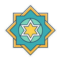 islamic star motif vector icon, eid al-fitr vector illustration - simple illustration of islamic star motif perfect for logos, and eid al-fitr-themed designs.