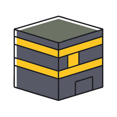 kaaba vector icon, eid al-fitr vector illustration - simple illustration of kaaba perfect for logos, and eid al-fitr-themed designs.