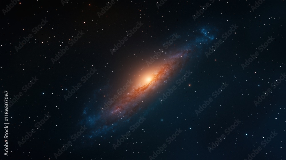 Aufkleber distant galaxies and nebulae space background with stars in deep cosmos and ethereal glow for astron
