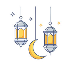 ramadan lanterns vector icon, eid al-fitr vector illustration - simple illustration of ramadan lanterns perfect for logos, and eid al-fitr-themed designs.