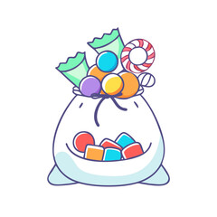 small gift bag with sweets vector icon, eid al-fitr vector illustration - simple illustration of small gift bag with sweets perfect for logos, and eid al-fitr-themed designs.