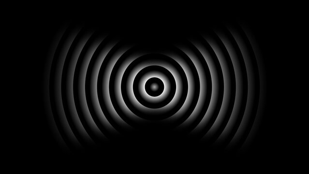 White light Radio wave diffusion Isolated on Black background
